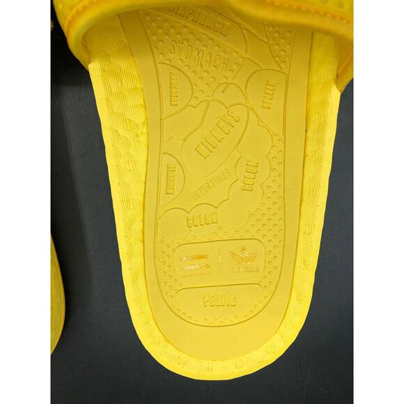 NWT Adidas Originals Pharrell Mens 12 Yellow Chancletas HU Boost Slides HO4407 - Picture 3 of 12